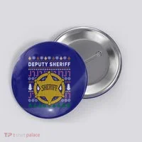 Deputy Sheriff Gift Ugly Christmas Button thumb 0
