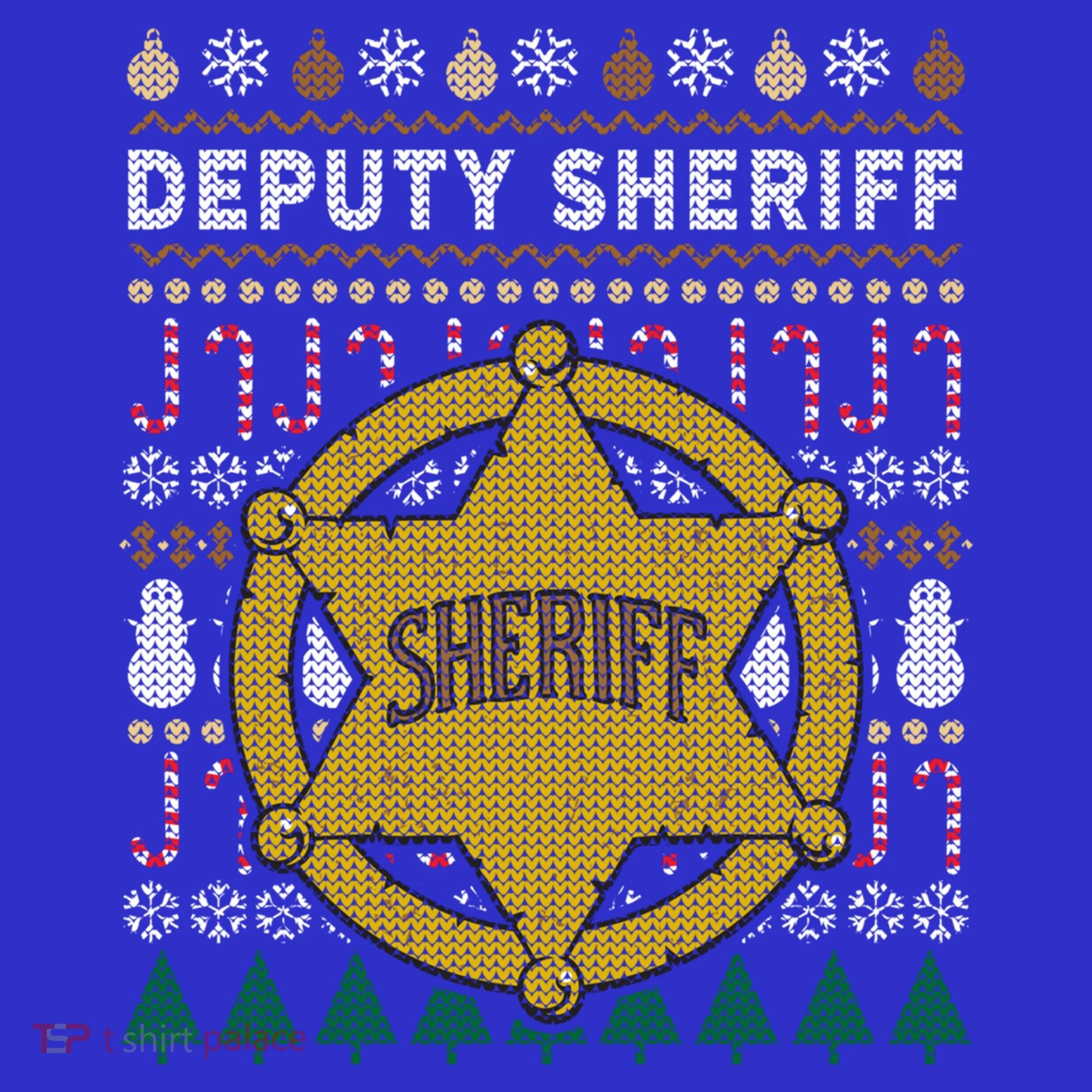 Deputy Sheriff Gift Ugly Christmas Button