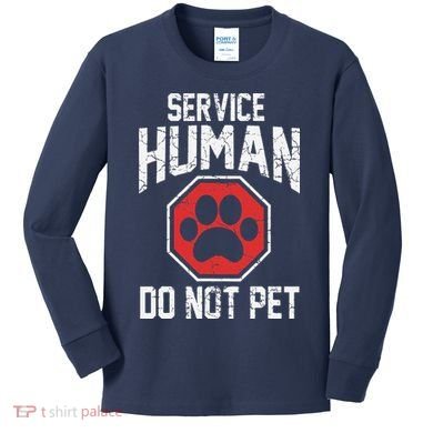Dog Service Human Do Not Pet Kids Long Sleeve Shirt