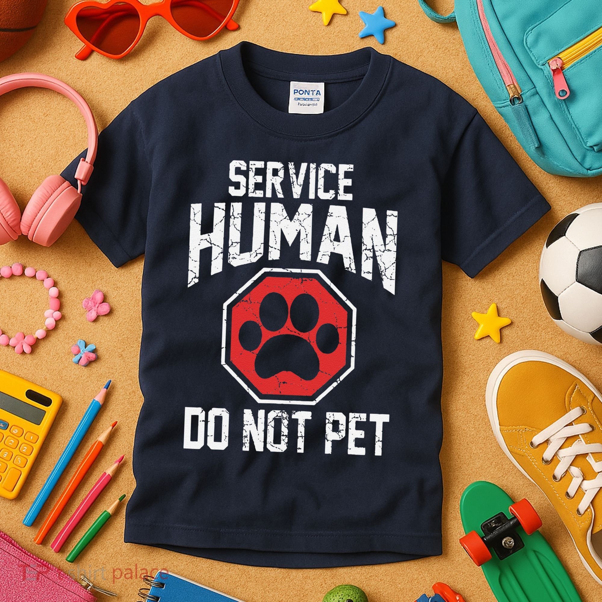 Dog Service Human Do Not Pet Kids T-Shirt