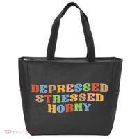 Depressed Stressed Horny Tote Bag thumb 0