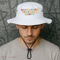 Depressed Stressed Horny Bucket Hat thumb 2