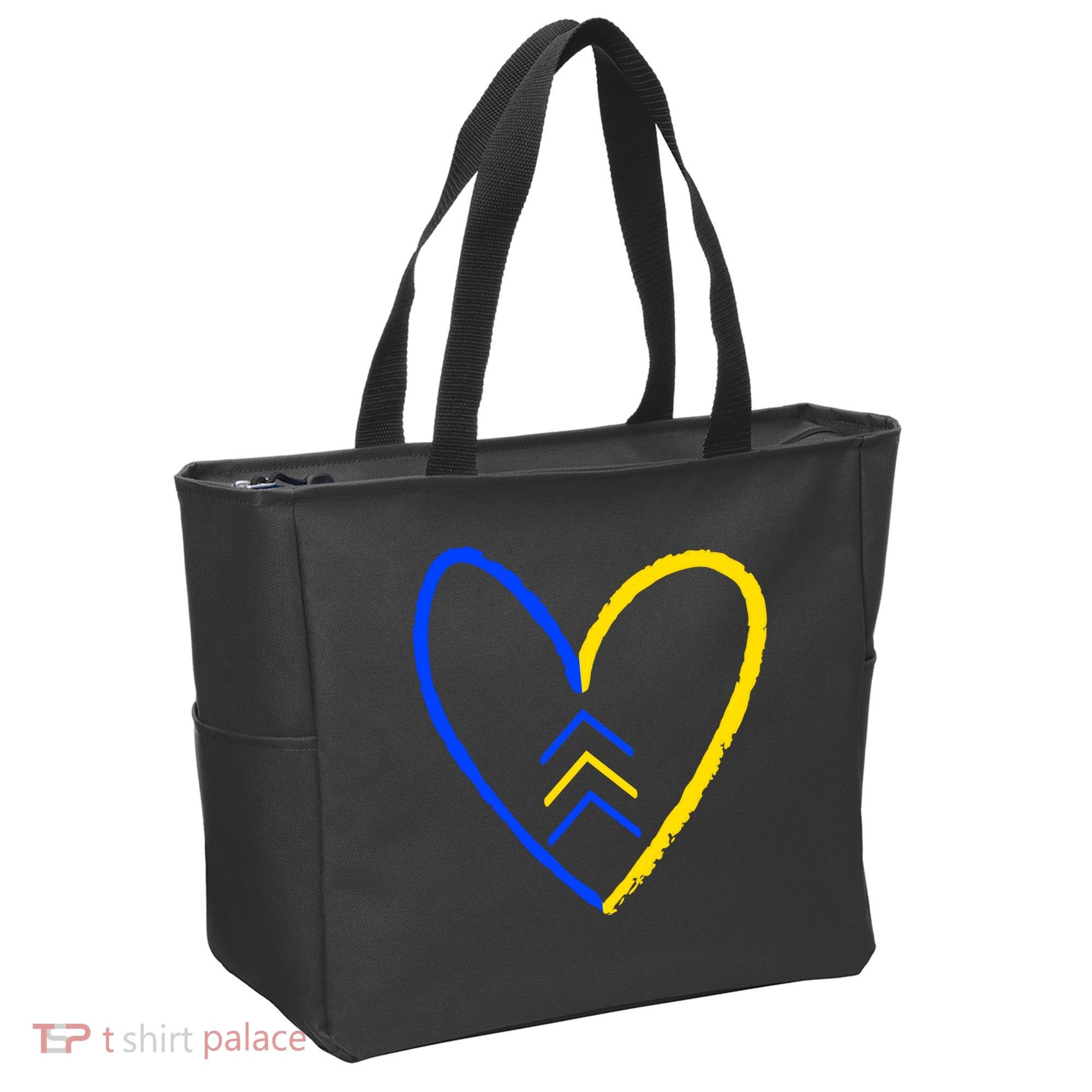 Down Syndrome Heart Arrow Tote Bag