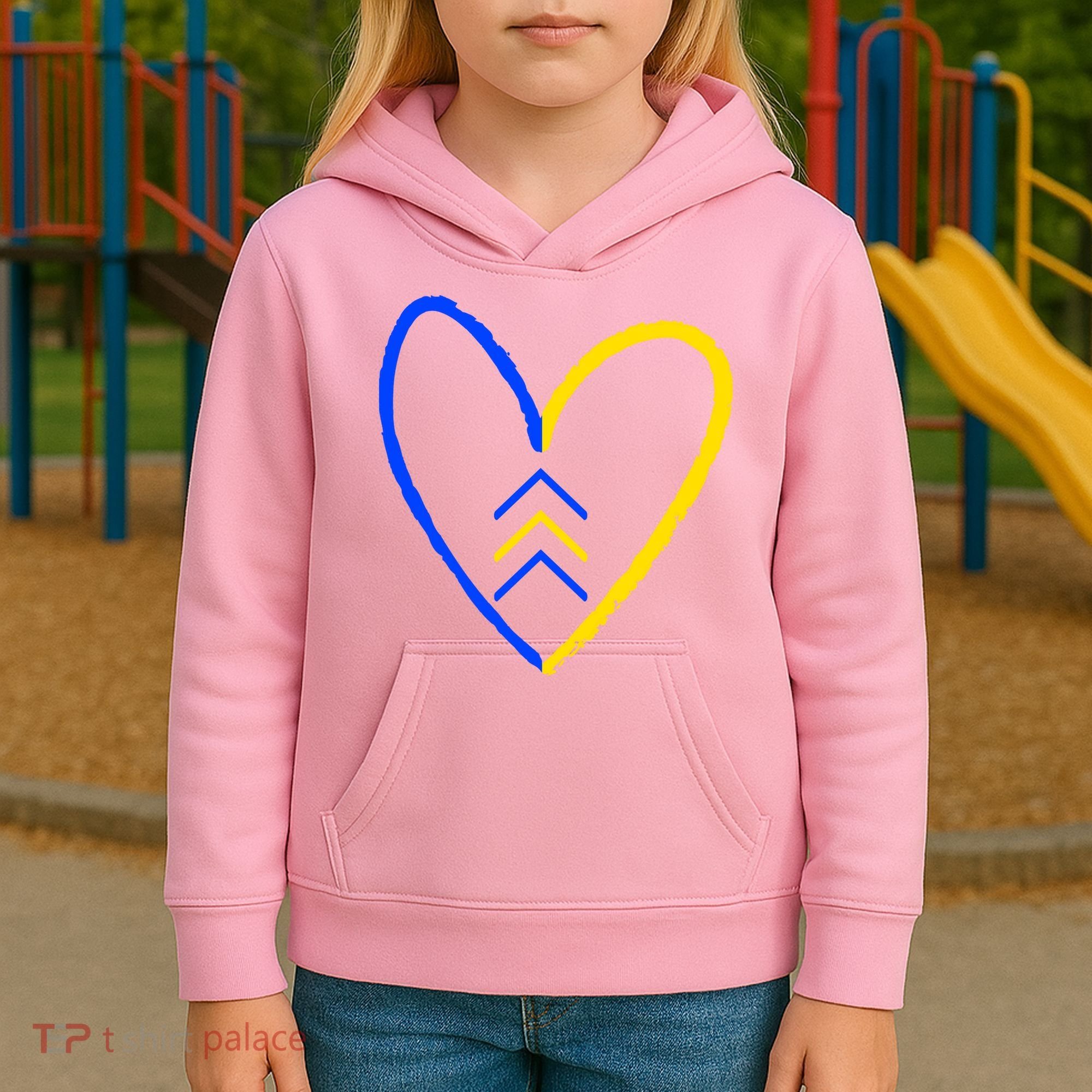 Down Syndrome Heart Arrow Kids Hoodie