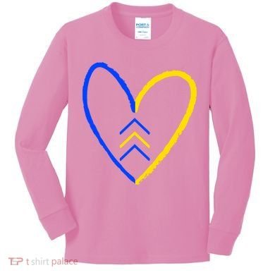 Down Syndrome Heart Arrow Kids Long Sleeve Shirt