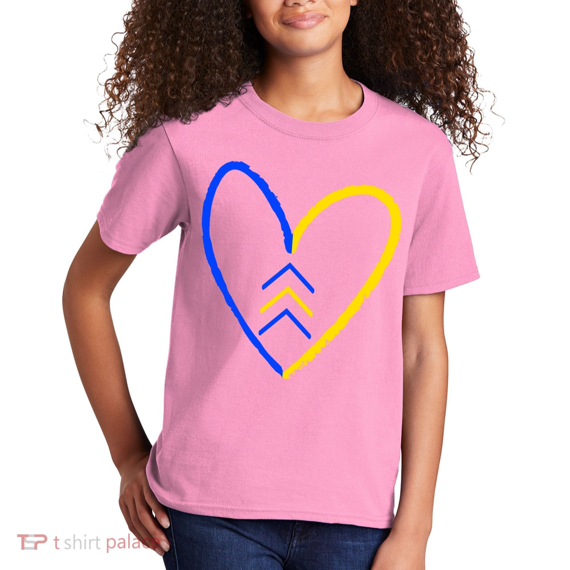 Down Syndrome Heart Arrow Kids T-Shirt