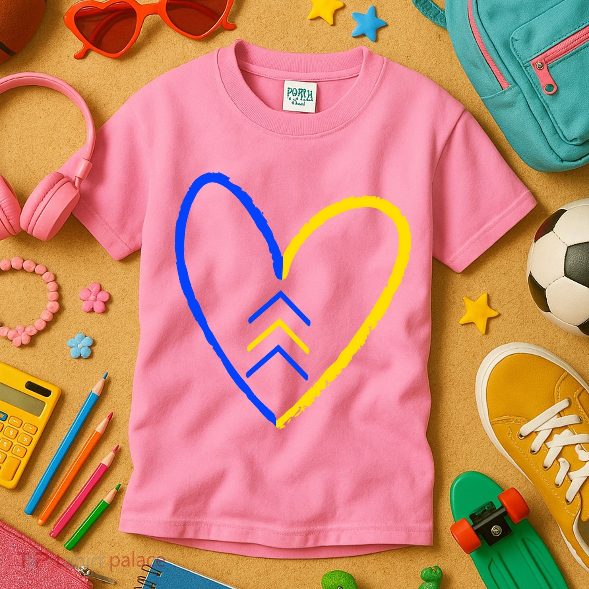 Down Syndrome Heart Arrow Kids T-Shirt