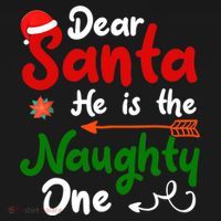 Dear Santa He Is The Naughty One Matching Couples Christmas Women's Hoodie thumb 2