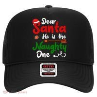 Dear Santa He Is The Naughty One Matching Couples Christmas Hat thumb 0