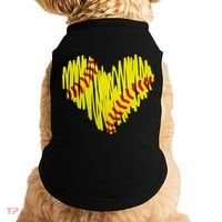 Distressed Softball Heart Doggie Tank thumb 0