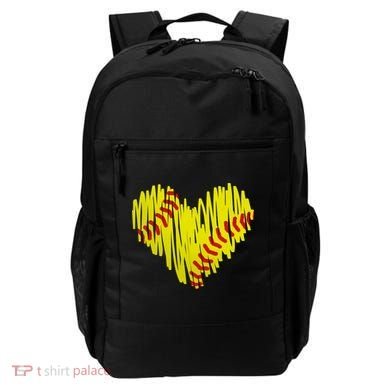 Distressed Softball Heart Backpack