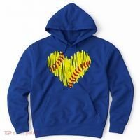 Distressed Softball Heart Hoodie thumb 0