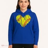 Distressed Softball Heart Hoodie thumb 5