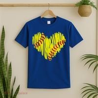 Distressed Softball Heart T-Shirt thumb 2