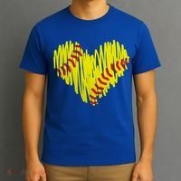 Distressed Softball Heart T-Shirt thumb 3