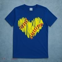 Distressed Softball Heart T-Shirt thumb 5
