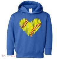 Distressed Softball Heart Toddler Hoodie thumb 0