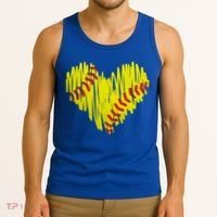 Distressed Softball Heart Tank Top thumb 3