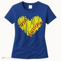 Distressed Softball Heart Women's T-Shirt thumb 0
