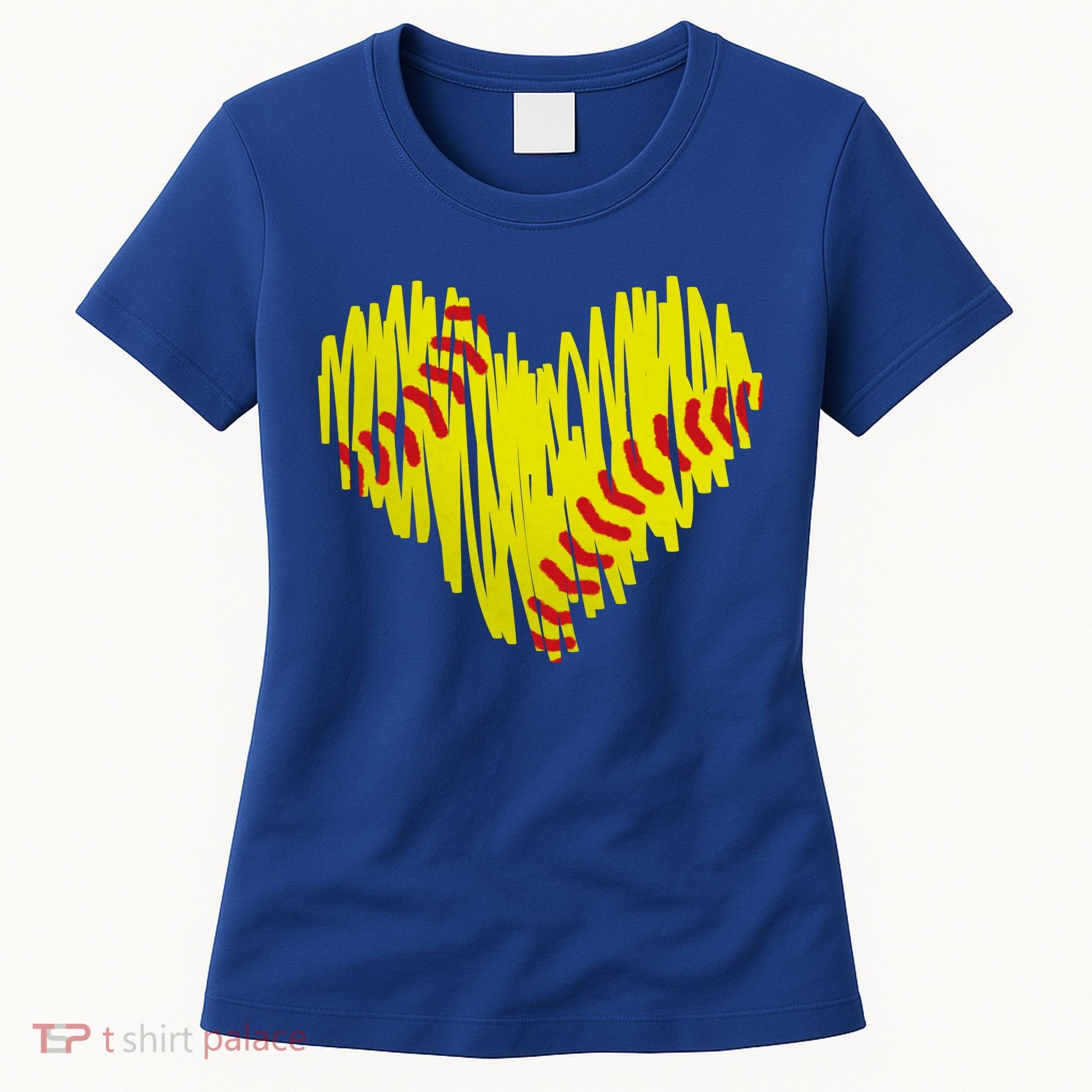Distressed Softball Heart Women's T-Shirt