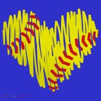 Distressed Softball Heart Kids Long Sleeve Shirt thumb 2