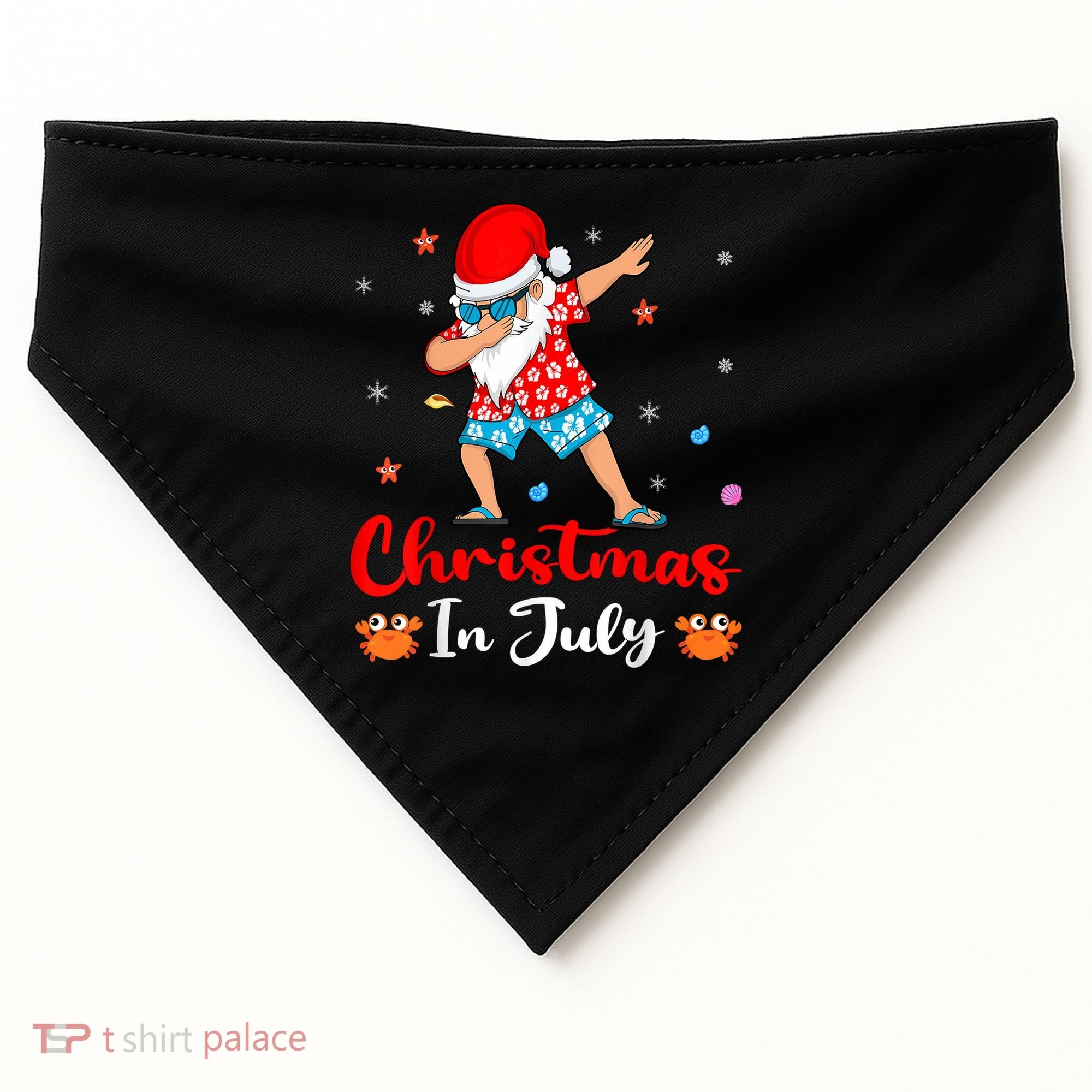 Dabbing Santa Hawaiian Xmas Summer Christmas In July USA-Made Doggie Bandana