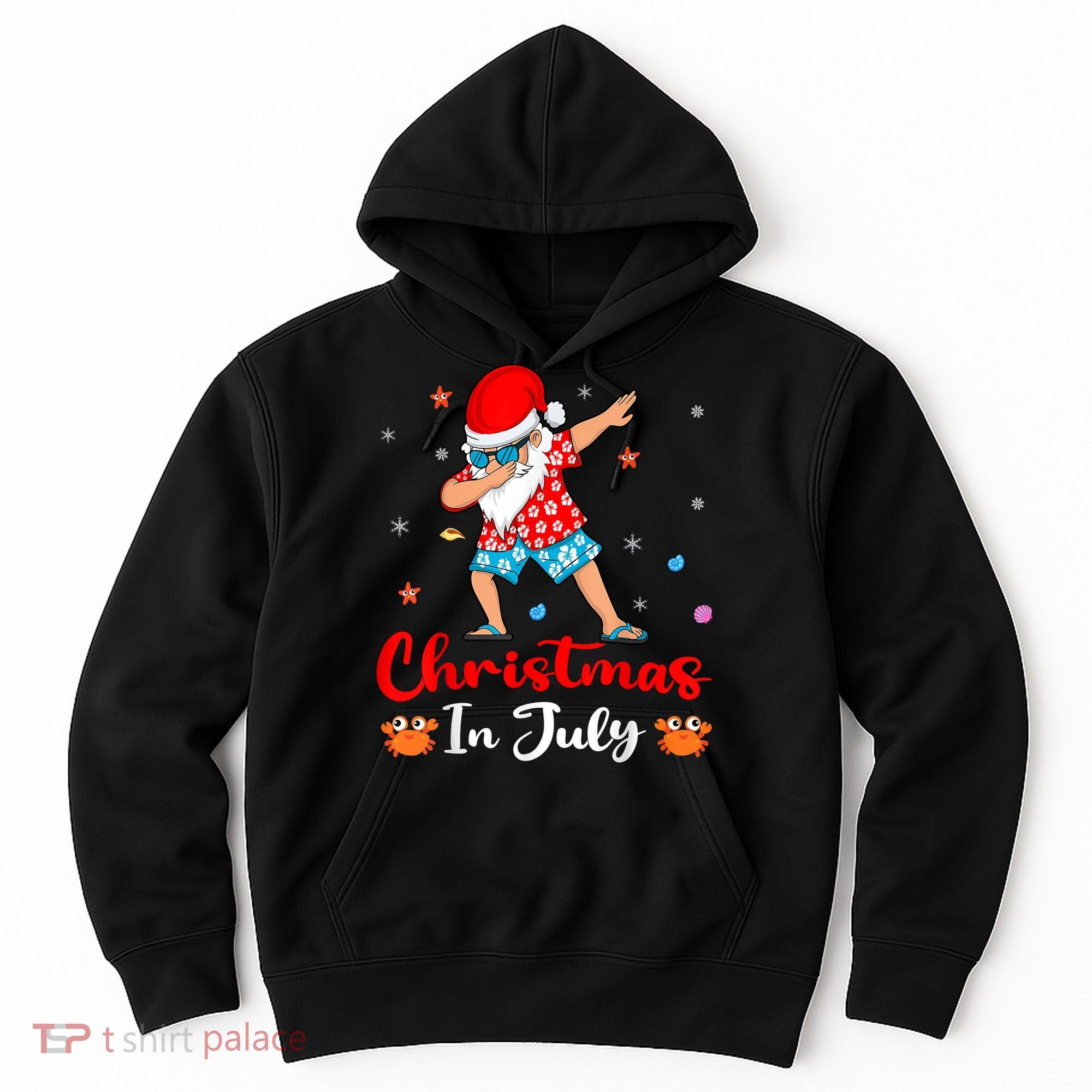 Dabbing Santa Hawaiian Xmas Summer Christmas In July Hoodie