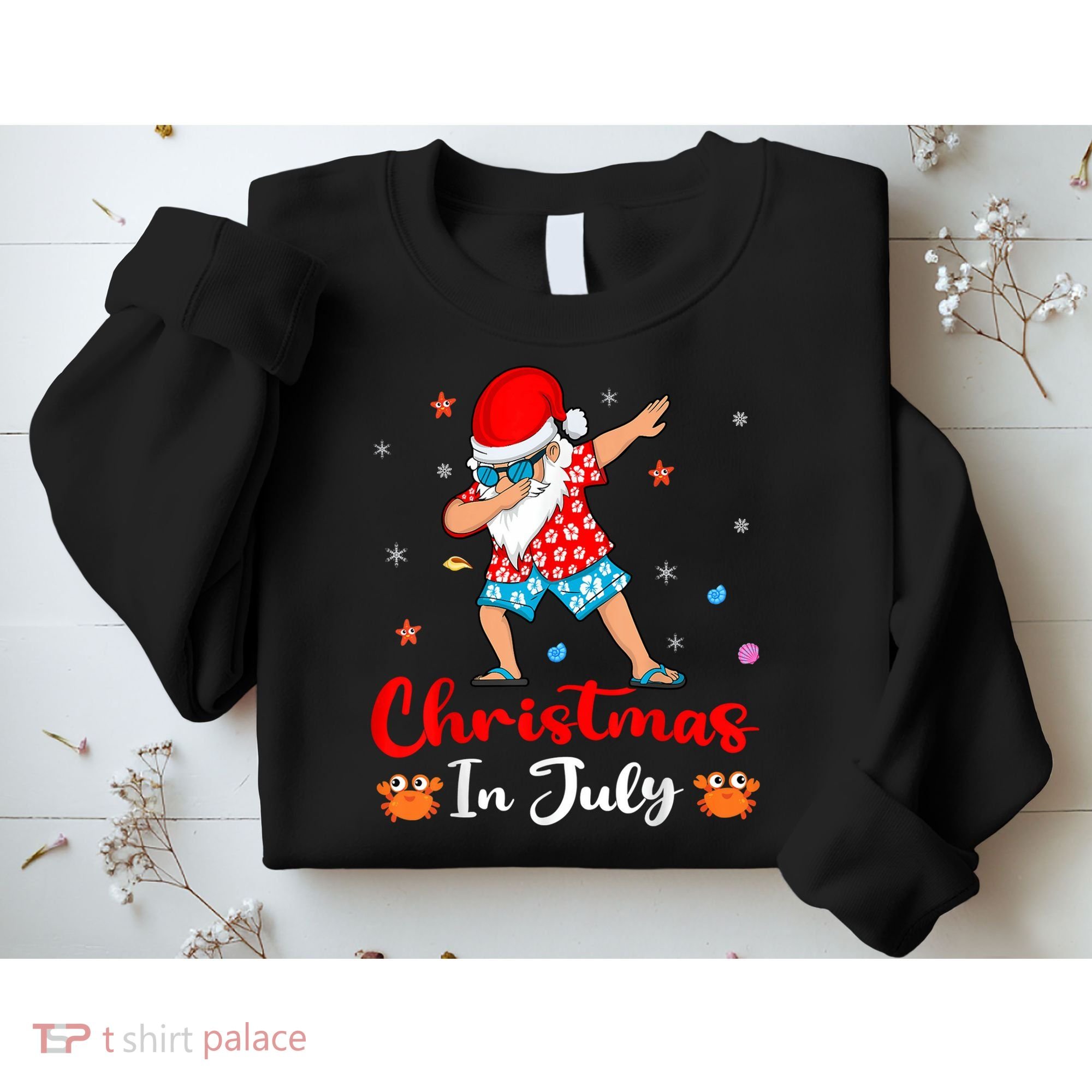 Dabbing Santa Hawaiian Xmas Summer Christmas In July Sweatshirt