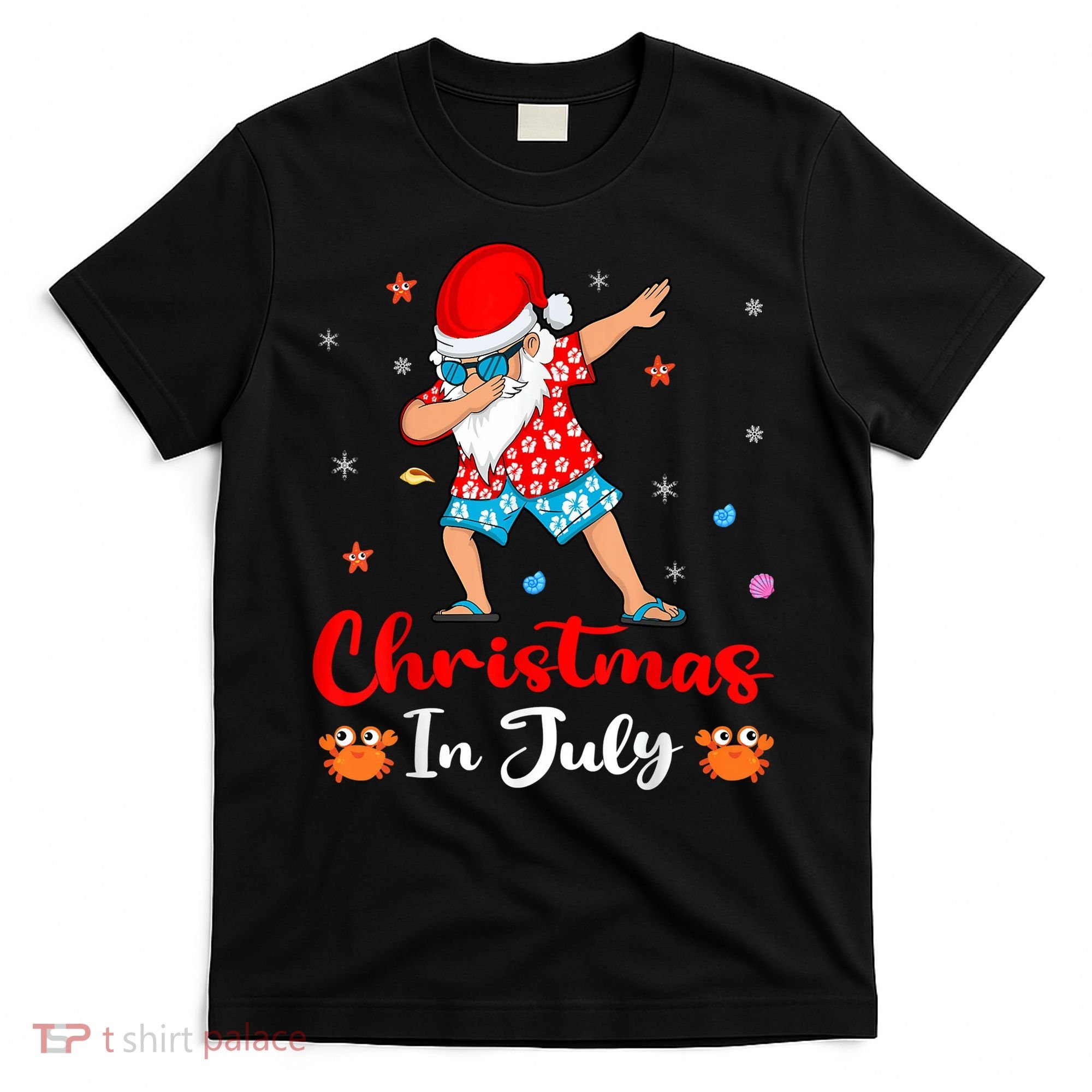 Dabbing Santa Hawaiian Xmas Summer Christmas In July T-Shirt