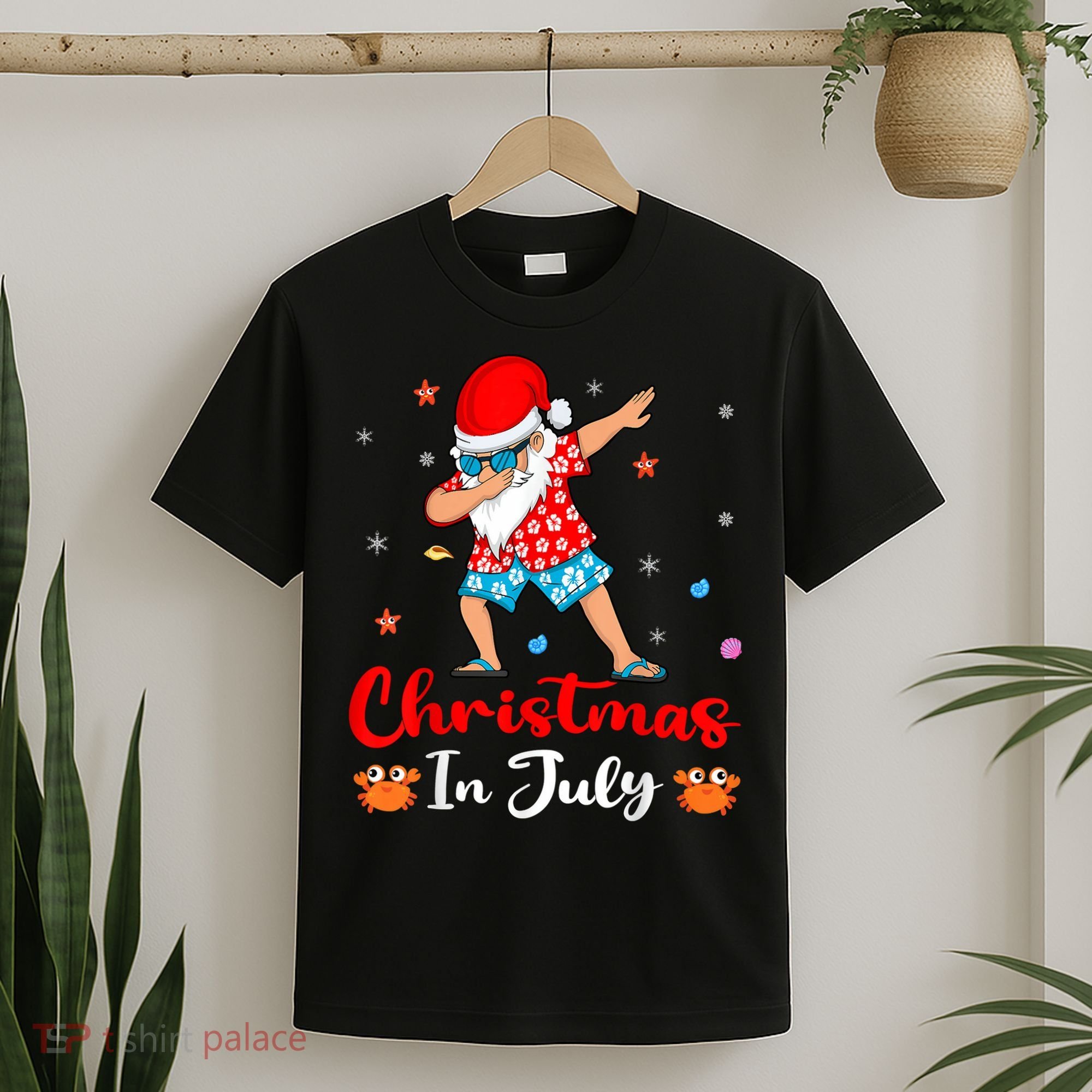 Dabbing Santa Hawaiian Xmas Summer Christmas In July T-Shirt