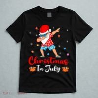 Dabbing Santa Hawaiian Xmas Summer Christmas In July T-Shirt thumb 5