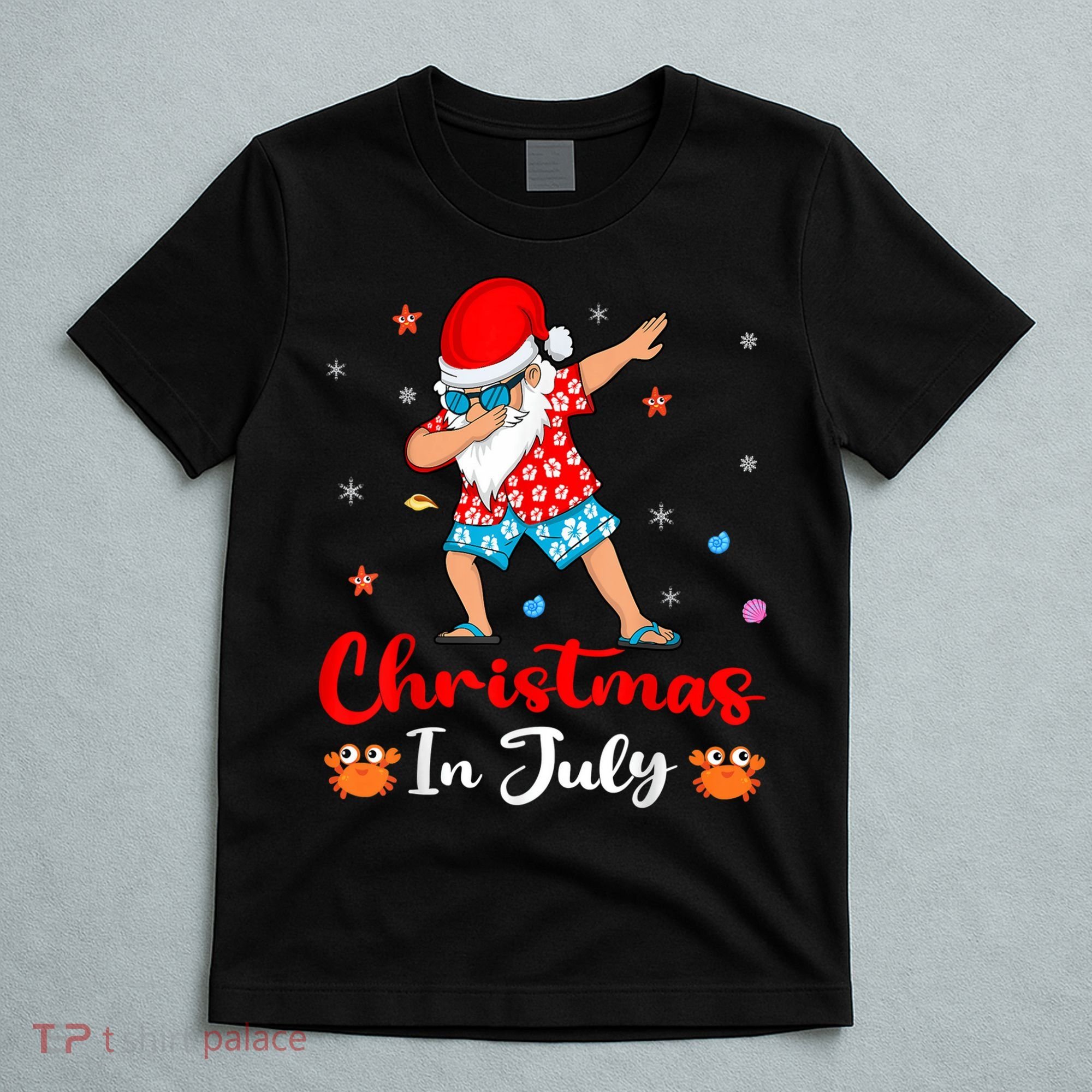 Dabbing Santa Hawaiian Xmas Summer Christmas In July T-Shirt