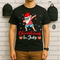 Dabbing Santa Hawaiian Xmas Summer Christmas In July T-Shirt thumb 6