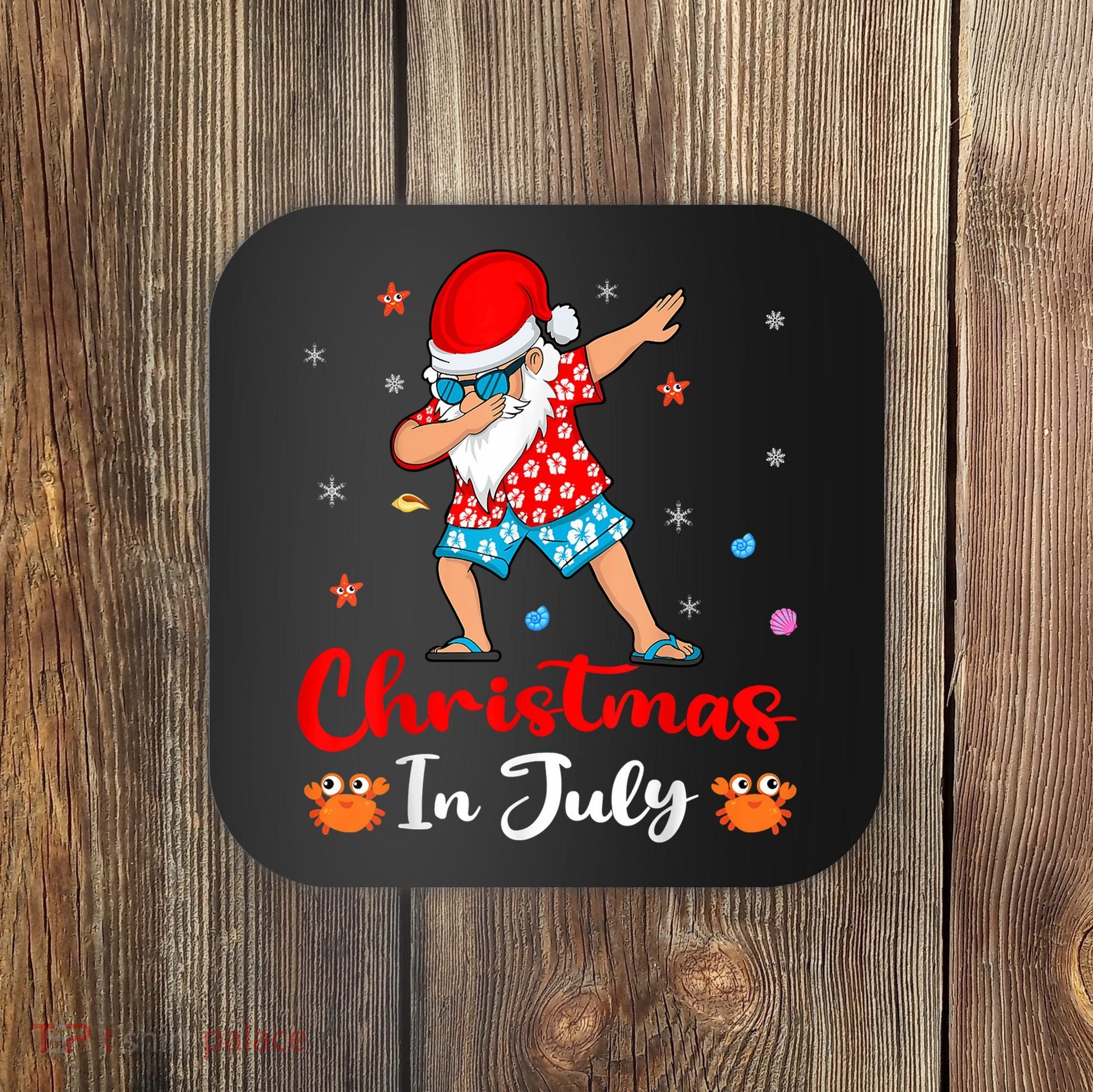 Dabbing Santa Hawaiian Xmas Summer Christmas In July Coaster