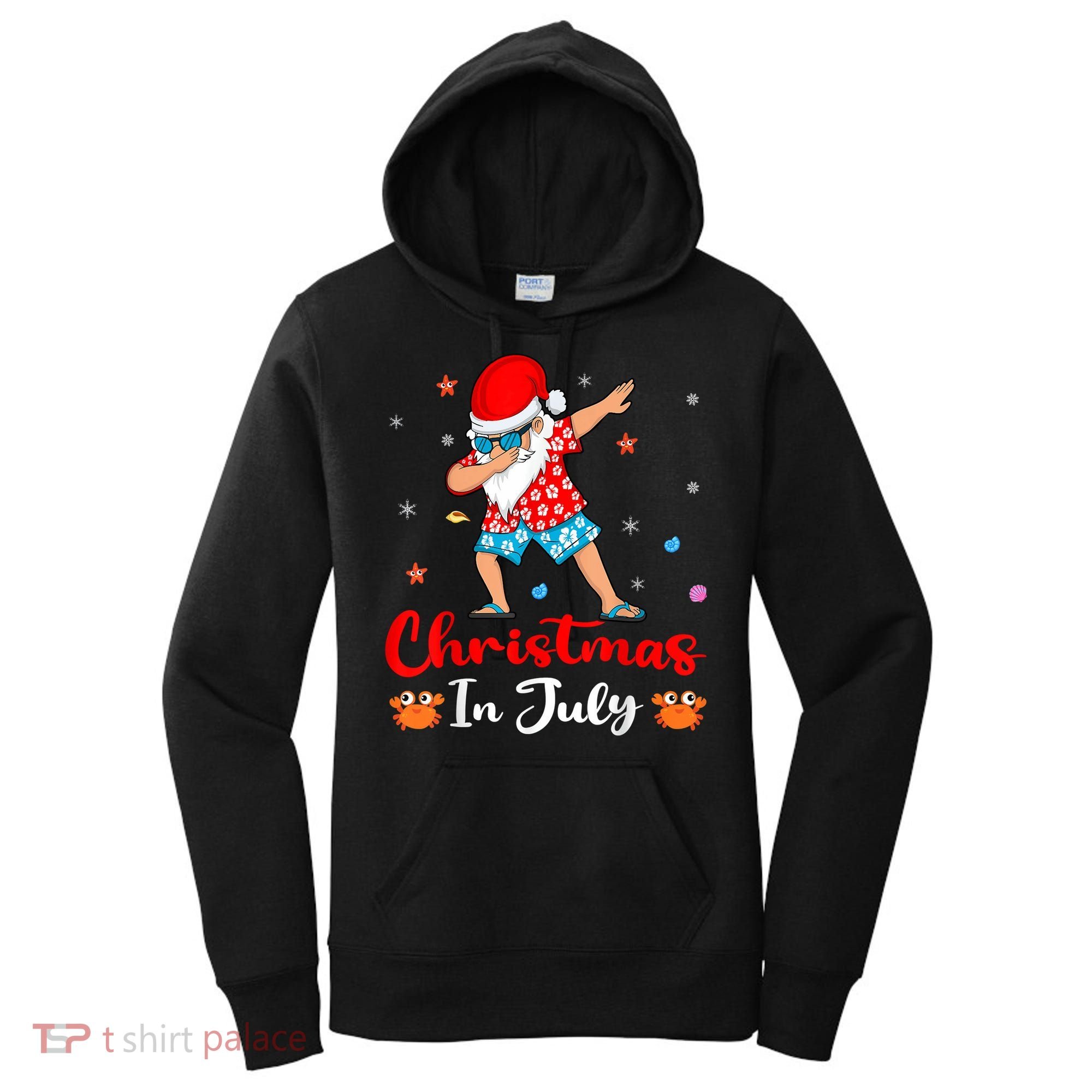 Dabbing Santa Hawaiian Xmas Summer Christmas In July Women's Hoodie