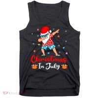 Dabbing Santa Hawaiian Xmas Summer Christmas In July Tank Top thumb 0