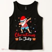 Dabbing Santa Hawaiian Xmas Summer Christmas In July Tank Top thumb 2