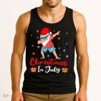 Dabbing Santa Hawaiian Xmas Summer Christmas In July Tank Top thumb 3