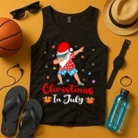 Dabbing Santa Hawaiian Xmas Summer Christmas In July Tank Top thumb 4