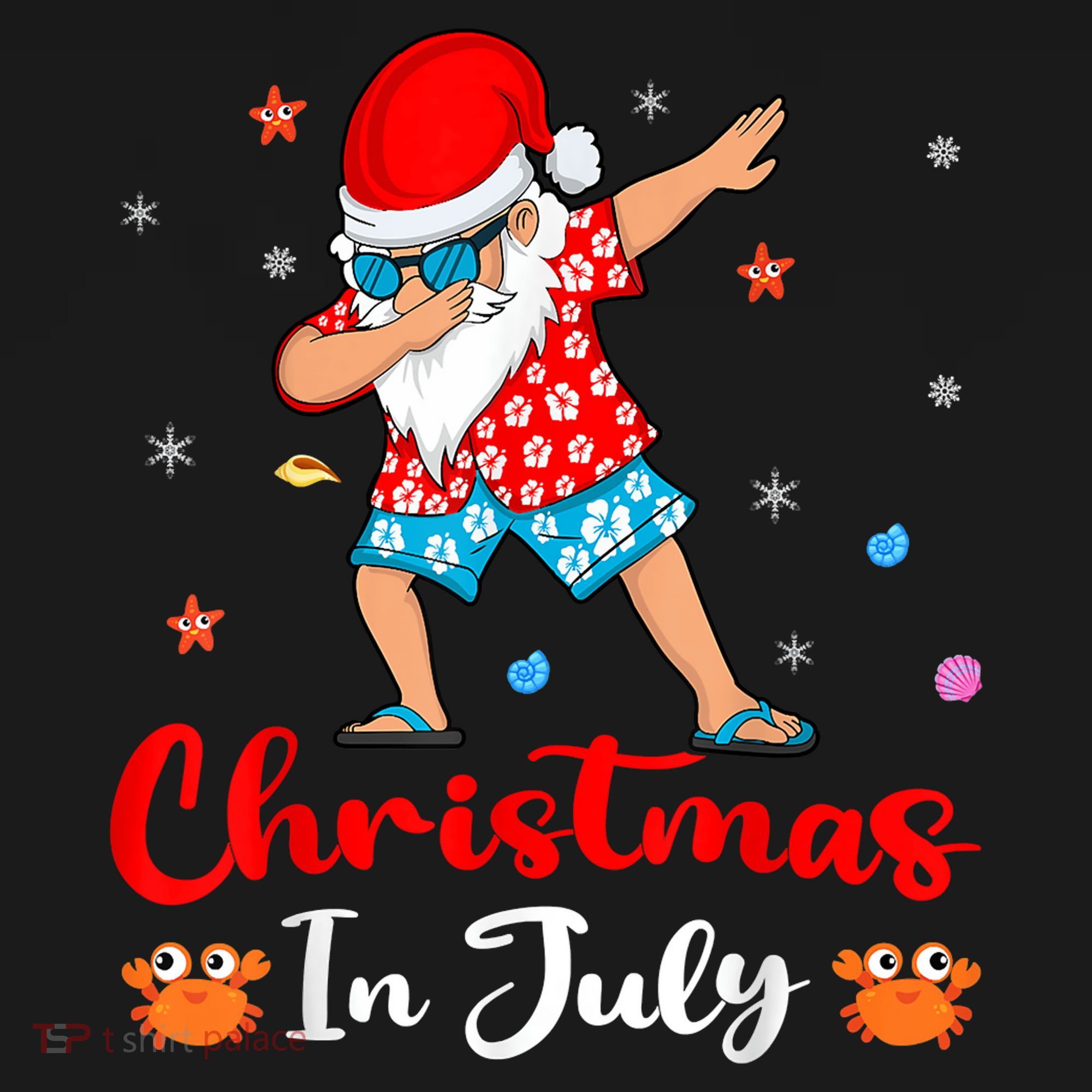 Dabbing Santa Hawaiian Xmas Summer Christmas In July Tank Top