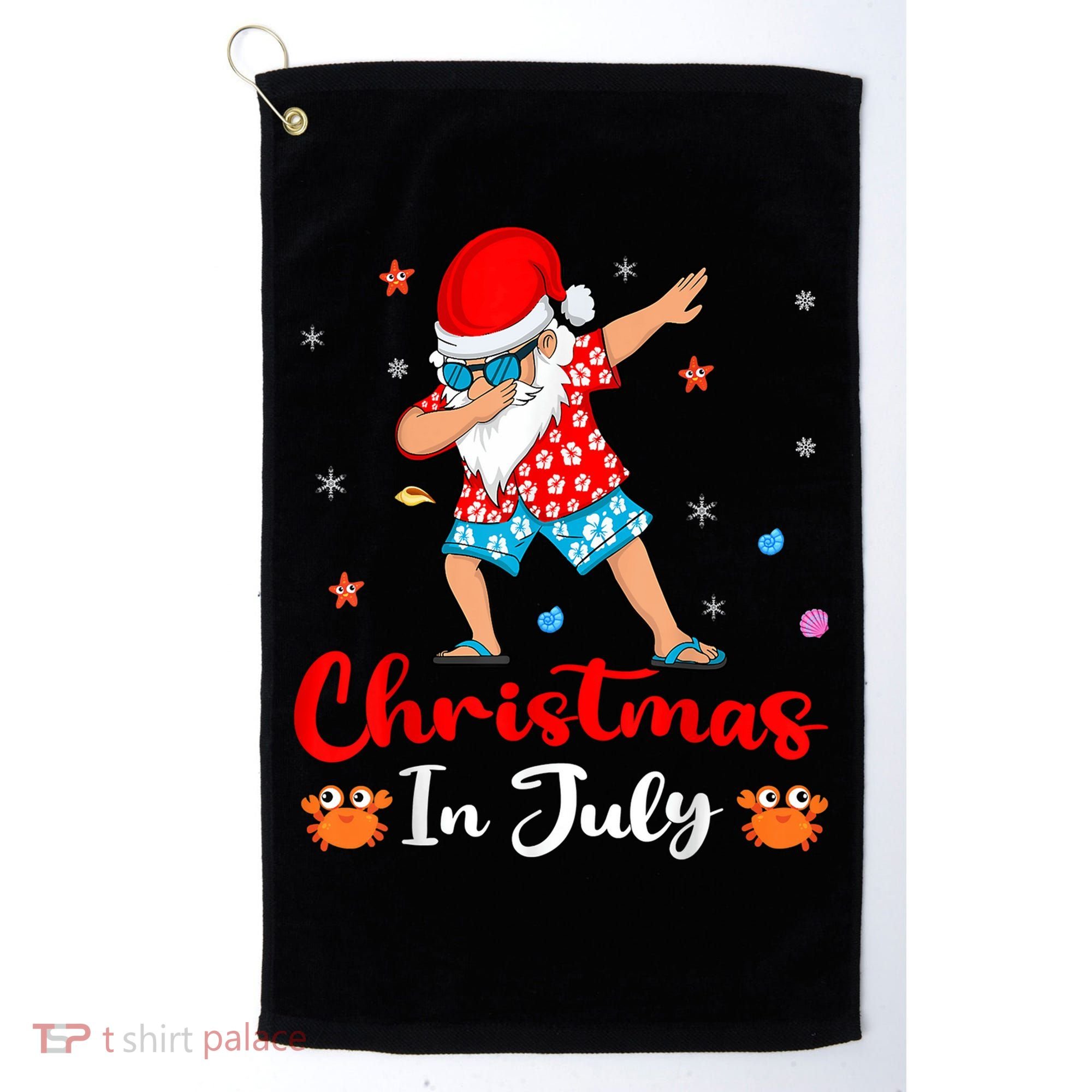 Dabbing Santa Hawaiian Xmas Summer Christmas In July Golf Towel
