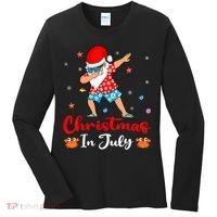 Dabbing Santa Hawaiian Xmas Summer Christmas In July Women's Long Sleeve Shirt thumb 0