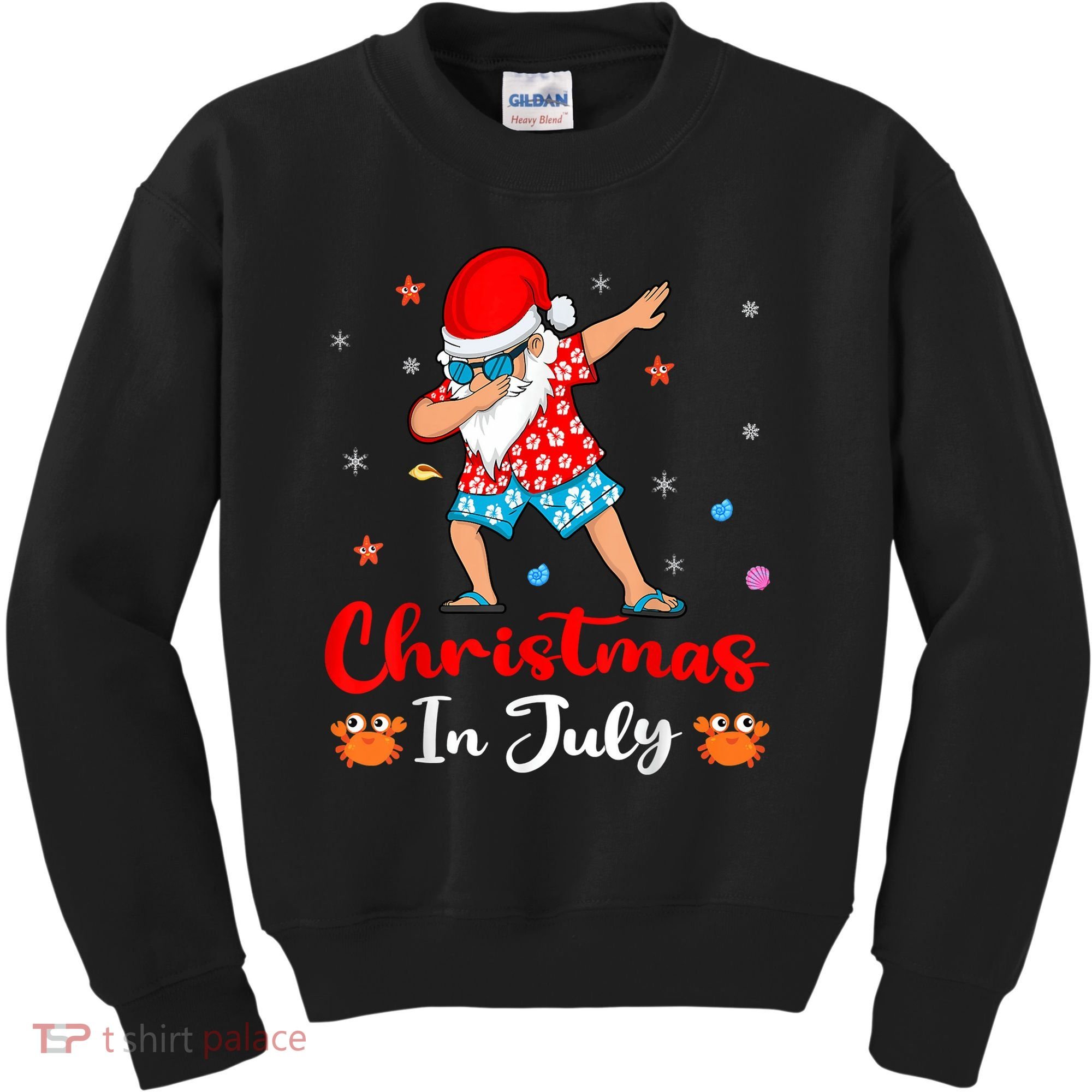 Dabbing Santa Hawaiian Xmas Summer Christmas In July Kids Sweatshirt