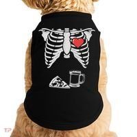 Dad Skeleton Halloween Beer Pizza Funny Pregnancy Couple Doggie Tank thumb 0
