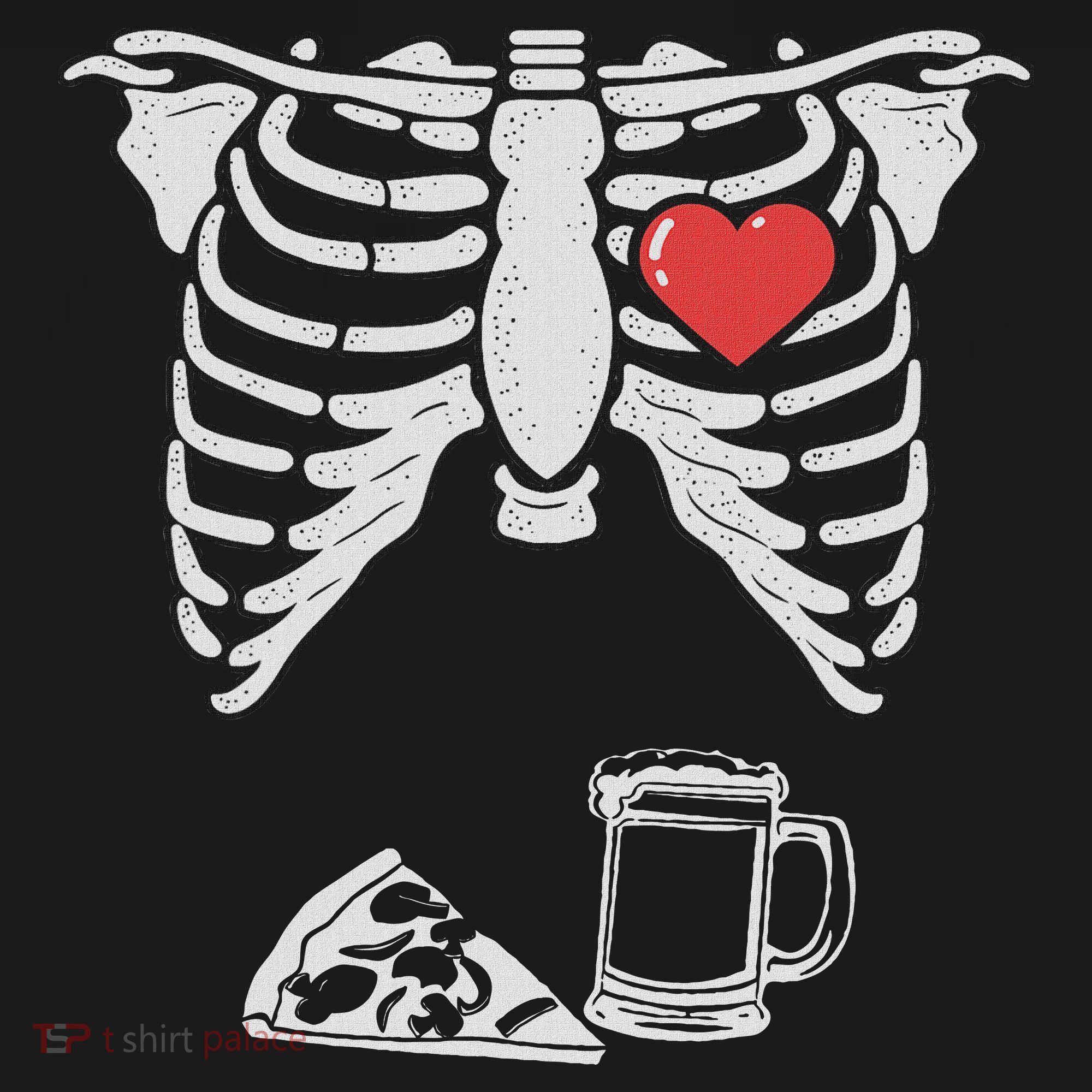 Dad Skeleton Halloween Beer Pizza Funny Pregnancy Couple Hoodie