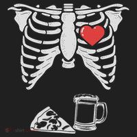 Dad Skeleton Halloween Beer Pizza Funny Pregnancy Couple Beanie thumb 2