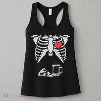 Dad Skeleton Halloween Beer Pizza Funny Pregnancy Couple Women's Tank Top thumb 3