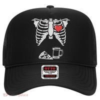 Dad Skeleton Halloween Beer Pizza Funny Pregnancy Couple Hat thumb 0