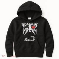 Dad Skeleton Halloween Beer Pizza Funny Pregnancy Couple Kids Hoodie thumb 0