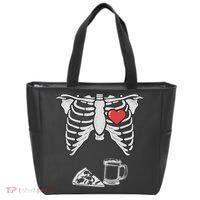 Dad Skeleton Halloween Beer Pizza Funny Pregnancy Couple Tote Bag thumb 0